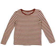 Madewell Long Sleeve Round Neck T-Shirt Womens size XS Off White Rust Stripe - £17.68 GBP
