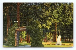 City Park Coeur d&#39;Alene Lake Idaho ID UNP Unused Linen Postcard M9 - £2.30 GBP