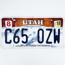 2018 United States Utah Greatest Snow On Earth Passenger License Plate C65 0ZW - £14.78 GBP