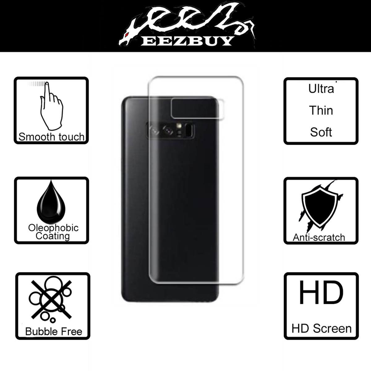 2x 3D Curved PET Soft Back Film Rear Protector for Samsung Galaxy Note 8 - $4.99