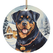 Cute Rottweiler Dog Snow Christmas 2024 Ornament Ceramic Gift Xmas Decor... - £11.87 GBP