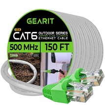 Cat6 Outdoor Ethernet Cable 150 Feet CCA Copper Clad Waterproof Direct B... - £56.67 GBP