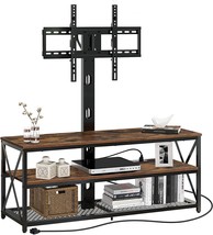 Seventable Tv Stand With Mount And Power Outlet 43&quot;, Swivel Tv, Rustic B... - £145.14 GBP