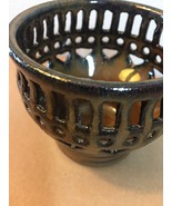 Artisan Pottery: Filigree Candle Holder (RB12) - $15.00