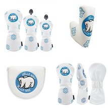 Golf Club Driver Fairway Wood Hybrid Putter Head Cover White Smile Polar... - $21.90+