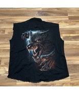 Spiral Direct Black Men’s Sleeveless Pearl Snap Werewolf Shirt Button Do... - £21.87 GBP