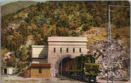 Postcard Brique Entreel du Simplon Tunnel Railroad Electric Switzerland - $7.99