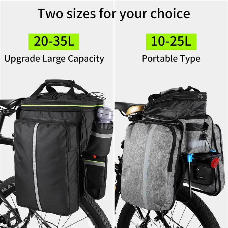 Sporting WEST BIKING 3 in 1 Waterproof Bike Trunk Bag MTB Road Bicycle Bag Large - £42.53 GBP