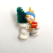 Vintage Christmas Ornament Mini Miniature Snowman 1999 Hallmark Christmas Tree - £7.12 GBP