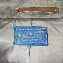 Vintage Pendleton Pure Virgin Wool Mens Coat Size 44 faux fur collar  image 7