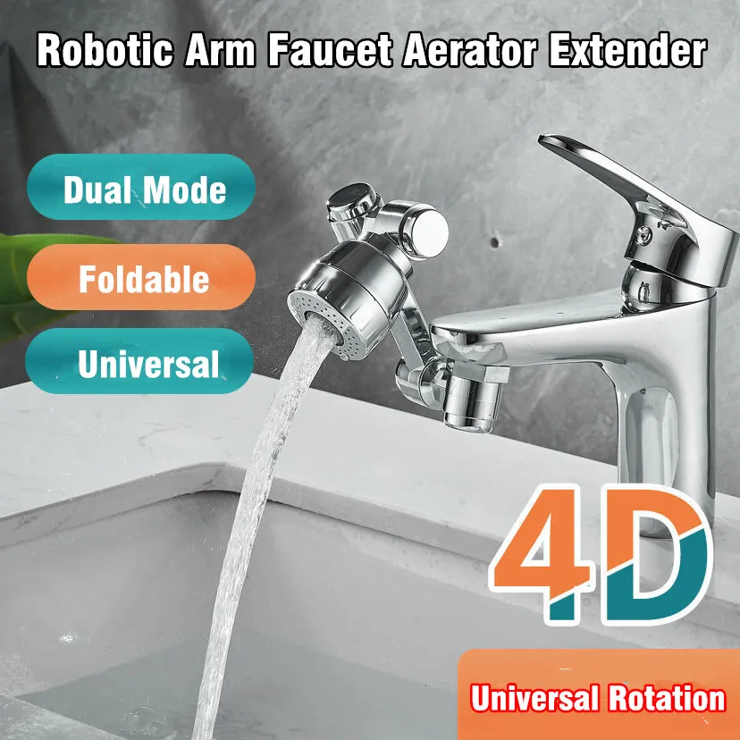 Sporting New 3 Water Outlet Modes 1080° Rotation Robotic Arm Faucet Aerator Exte - £23.90 GBP