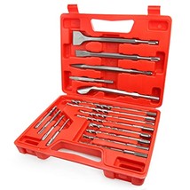 17Pcs Rotary Hammer &amp; Chisels Masonry Drill Bit Set, Sds Plus Drill Bits... - $45.99