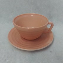 Moderntone Pink Cup and Saucer Hazel Atlas - £12.20 GBP