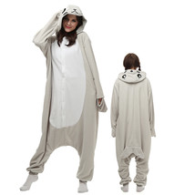 Grey Seal Adult Onesies Animal Cartoon Kigurumi Pajamas Halloween Cosplay - £23.89 GBP