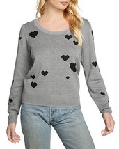 CHASER Intarsia Hearts Long Sleeve Crew Neck Pullover M - £42.81 GBP