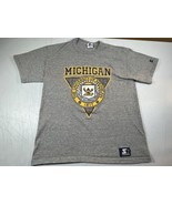 Vintage 1988 Michigan Wolverines Single Stitch Gray STARTER T Shirt UM L... - £23.29 GBP