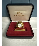 Vintage Miniature Cenere Gold Mini Heavy Travel Clock Made In Hong Kong - $753.77 MXN
