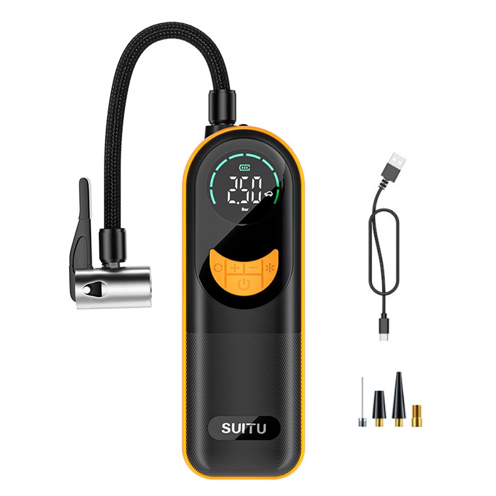 Car Tire Pump 3-150PSI Wireless Car Air Compressor 2x2000mAh Mini Tire Inflato - £25.29 GBP