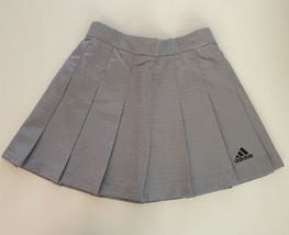 Vtg ADIDAS Women&#39;s Pleated Tennis Skirt Gray White Check Sz 6 See Measurements - £19.60 GBP