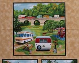 22.5&quot; X 44&quot; Panel Vintage Trailers Antique Campers Campground Fabric D48... - $10.07