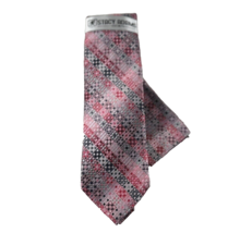Stacy Adams Men&#39;s Tie Hanky Set Pink Fushia Charcoal Gray Silver 3.25&quot; Wide - £23.23 GBP