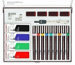 Isomars Waterproof Drawing Ink Fineliner Technical Drawing Pens Stands Set Of 9 - £50.59 GBP