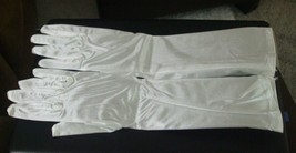 Pair of Unbranded White Satin Mid Length Gloves - NEW!!! - $8.73