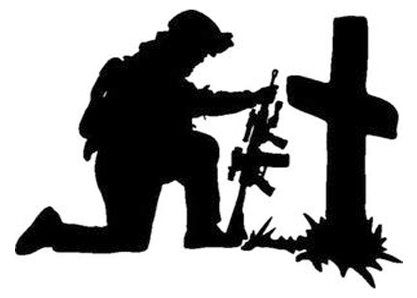 Vinyl Decal Soldier at the cross military army marines navy air force St... - $3.99