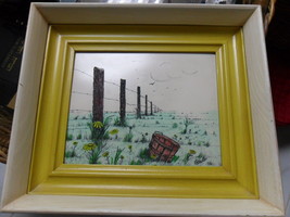 Vintage Etching on plastic? Signed Carlos Rios country scene, framed - £74.31 GBP