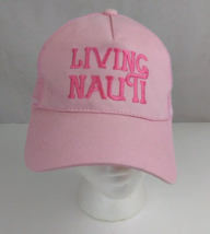 Lining Nauti Women&#39;s Pink Mesh Back Embroidered Adjustable Baseball Cap - £11.43 GBP