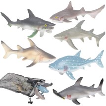 Shark Figures In Mesh Bag - Pack Of 6 Sea Creature Figurines In Assorted... - $30.99