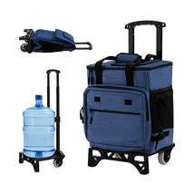 50-Can Large Leakproof Rolling Cooler with Detachable Bottom Plate-Dark Blue -  - £93.04 GBP