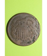 Low Grade Cull 1865 Two 2 Cent Coin Combined Flat Rate Fast Shipping OCE 58 - $14.24