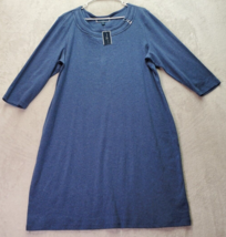 Karen Scott Sport T Shirt Dress Women Size 2XL Blue Cotton 3/4 Sleeve Round Neck - £19.53 GBP