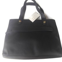 A New Day Womens Side Zipper Satchel Bag Classic Black Everyday Date Night - £15.67 GBP