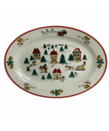 1987 Jamestown China Holiday Platter with Christmas Scene Made in China - $17.95