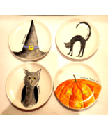 RAE DUNN Artisan Fat Jack Whooo Bewitching Scaredy Cat Round Plate Set R... - $39.95