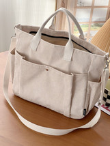 Corduroy Shoulder Bags Simple All-match Commute Totes Student Leisure Artistic P - £26.47 GBP