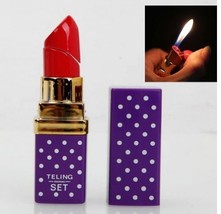 New Purple Lighter Iron Lipstick Shape Refillable Butane Gas Cigarette - $7.43