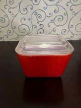 Vintage Small Red Pyrex Butter Dish with Lid Made in USA - £51.46 GBP