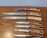 Regent Sheffield Stainless Steel England Cutlery Knife Set 7 pcs. Leaf d... - $18.66
