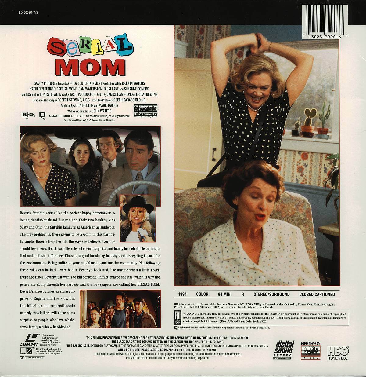 SERIAL MOM LTBX  KATHLEEN TURNER  LASERDISC  RARE Item image 3