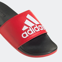 adidas Adilette Comfort Slide Sandals Mens 7 Womens 8 Red White NEW - $26.60