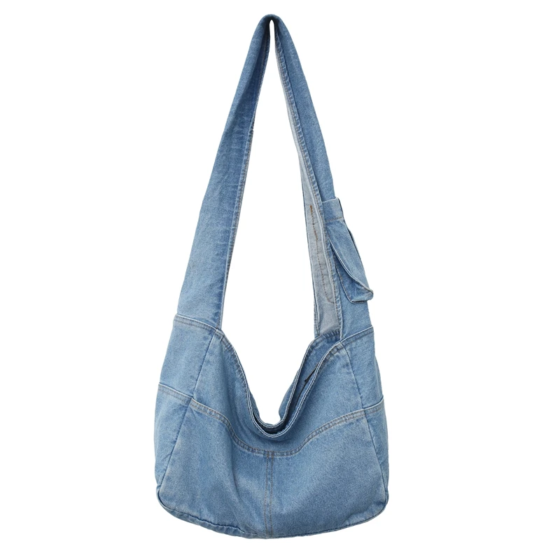 Denim Women&#39;s Bag New Eco Reusable Ladies Handbags Canvas Shopping Trave... - £26.02 GBP