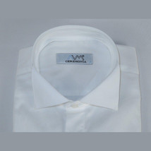 Mens CEREMONIA Tuxedo Formal Shirt 100% Cotton Turkey Slim Fit #stn 13 ATY white image 2
