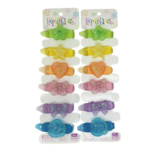 VINTAGE 1999 EXPRESSIONS COLORFUL PLASTIC GLITTERY SPARKLY BARRETTES PUR... - $9.50