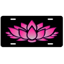 Lotus flower hot pink aluminum vanity license plate car truck SUV tag - £13.73 GBP