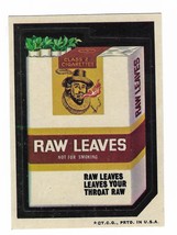 Wacky Packages 1973 3rd series Raw Leaves Cigarettes tan back Raleigh pa... - $14.99