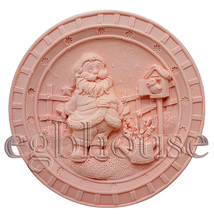 egbhouse,Santa in the Garden - Soap/polymer/clay/cold porcelain 2D silicone mold - £15.79 GBP