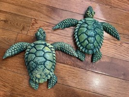 Sea Turtle Figure Art Handmade Wall  Hanging Home Decor Vintage Retro Ha... - $28.49